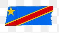 Congolese flag png sticker, washi tape design, transparent background