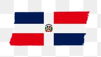 Dominican flag png sticker, washi tape design, transparent background