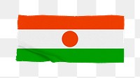 Niger flag png sticker, washi tape design, transparent background