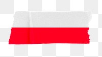 Poland's flag png sticker, washi tape design, transparent background