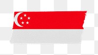 Singapore's flag png sticker, washi tape design, transparent background