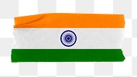 India's flag png sticker, washi tape design, transparent background