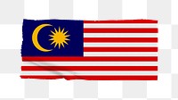 Malaysia's flag png sticker, washi tape design, transparent background