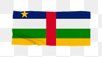 Png Central African flag sticker, washi tape design, transparent background