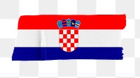 Croatia's flag png sticker, washi tape design, transparent background