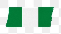 Nigeria's flag png sticker, washi tape design, transparent background