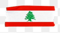 Lebanon's flag png sticker, washi tape design, transparent background