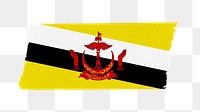Brunei's flag png sticker, washi tape design, transparent background