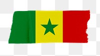 Senegal's flag png sticker, washi tape design, transparent background