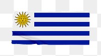 Uruguay's flag png sticker, washi tape design, transparent background