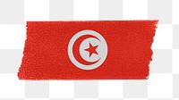 Tunisia's flag png sticker, washi tape design, transparent background