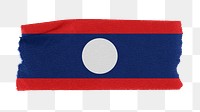 Laotian flag png sticker, washi tape design, transparent background