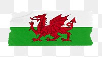 Welsh's flag png sticker, washi tape design, transparent background