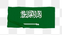 Saudi Arabia's flag png sticker, washi tape design, transparent background