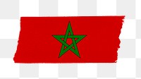 Morocco's flag png sticker, washi tape design, transparent background