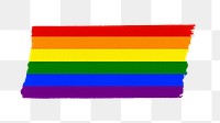 Rainbow flag png sticker, washi tape design, transparent background