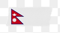 Nepal's flag png sticker, washi tape design, transparent background