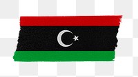 Libya's flag png sticker, washi tape design, transparent background