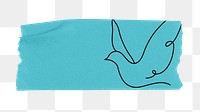 Blue bird png sticker, washi tape, transparent background