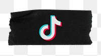 Tiktok icon for social media on washi tape png. 23 MAY 2022 - BANGKOK, THAILAND