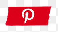 Pinterest icon for social media on washi tape png. 23 MAY 2022 - BANGKOK, THAILAND