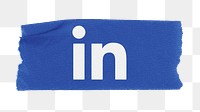 LinkedIn icon for social media on washi tape png. 23 MAY 2022 - BANGKOK, THAILAND