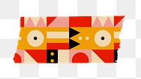 Bauhaus pattern png sticker, washi tape, transparent background