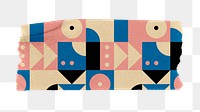 Bauhaus pattern png sticker, washi tape, transparent background