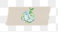 Earth day png sticker, washi tape, transparent background