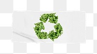 Recycle symbol png sticker, washi tape, transparent background