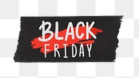 Black Friday png word sticker typography, transparent background