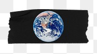 Planet earth png sticker, washi tape, transparent background