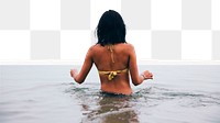 Woman in bikini png border, transparent background