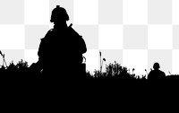 Soldier silhouette png border sticker, transparent background