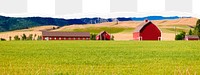 Farm landscape png, ripped paper effect, transparent background