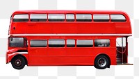 Double decker bus png sticker, vehicle cut out, transparent background