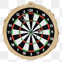 Png Darts business target sticker, ripped paper transparent background