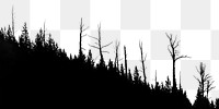 Forest silhouette png border, nature photo, transparent background