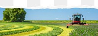 Farm scenery png, ripped paper effect, transparent background