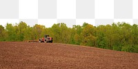 Tractor field png border, agriculture photo, transparent background