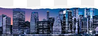 Png skyline torn paper border, NYC, transparent background