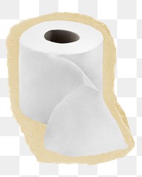 Toilet paper png sticker, ripped paper transparent background