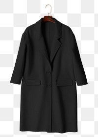 Black coat png sticker, transparent background