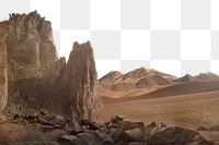 Desert landscape png border, nature image, transparent background