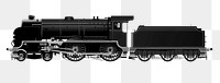 Black train png sticker, vehicle cut out, transparent background