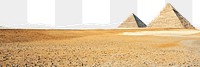 Egyptian pyramids png border, torn paper design, transparent background