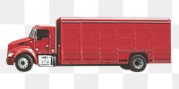 Red truck png sticker, transparent background