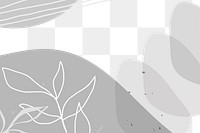 Png gray memphis border, transparent background