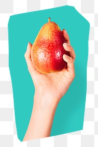 Healthy pear png sticker, transparent background
