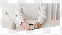 Coffee lover png sticker, transparent background